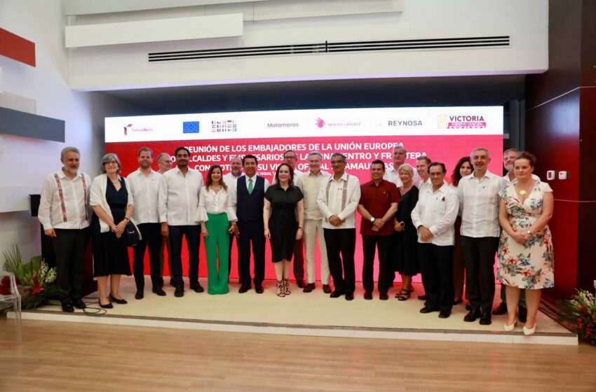  PRESENTA ALCALDESA CARMEN LILIA CANTUROSAS VENTAJAS COMPETITIVAS DE NUEVO LAREDO ANTE EMBAJADORES DE UNIÓN EUROPEA